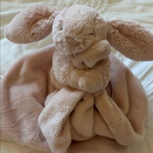 Jellycat bashful bunny soother blanket in pink